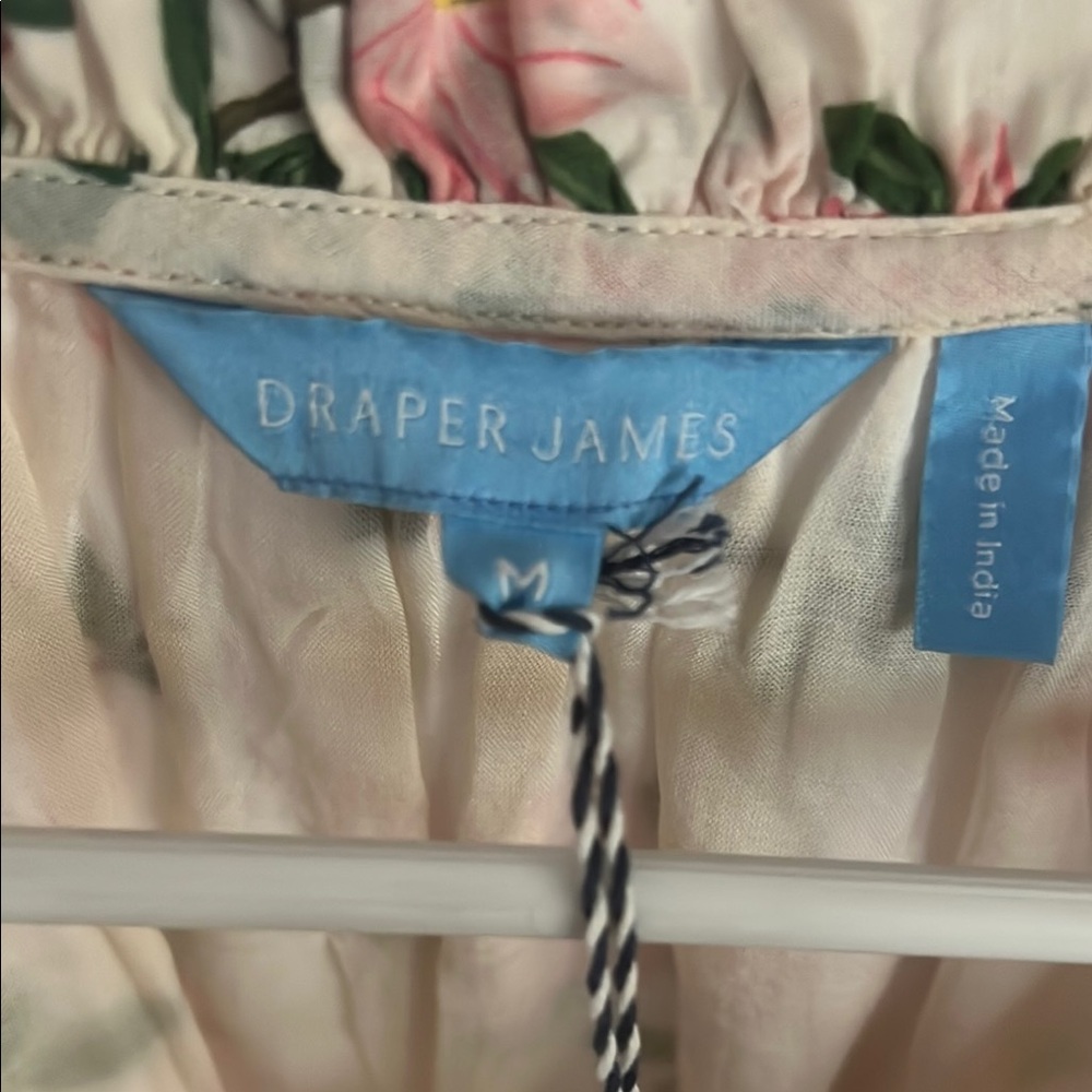 Draper James Pink and Green Floral Dress Kellie Babydoll Dress in Magnolia